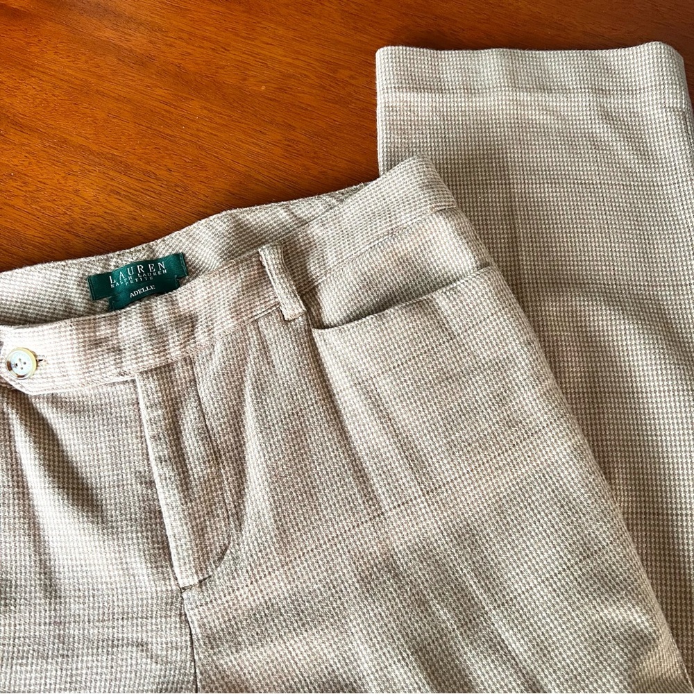 Lauren Ralph Lauren Tweed Cotton Pants Size 8 Petite - Picture 7 of 9